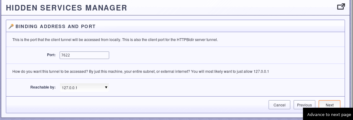 Choose a local port